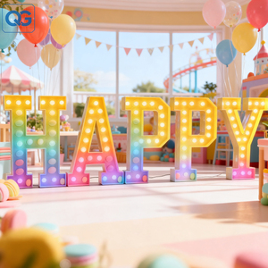 Grandes lettres LED lumineuses personnalisables pour Noël 2026, scène de fête, alphabet 3D, grandes lettres décoratives, cœur, lettres marquee, support pour lettres d'amour - Product Image 6