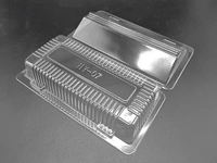 Boîtes à gâteaux personnalisées de haute qualité, charnières transparentes en plastique PET, contenants jetables à clapet pour emporter les aliments avec couvercle pour mousse