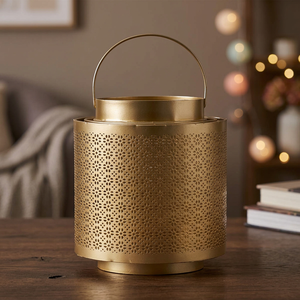 High Quality Glass Candle Jar with Metal <b>Lantern</b> for Home & Hotel Christmas Decor Best Price on New Design - Product Image 5