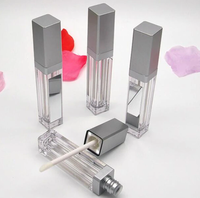7ml carré brillant à lèvres Tube vide brillant à lèvres rouge à lèvres bouteille avec lumière LED miroir transparent cosmétique conteneur outils de maquillage