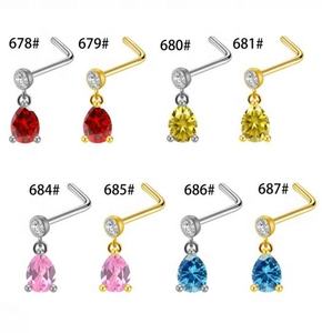 <span class=keywords><strong>Gaby</strong></span> nuevo diseño 316L Acero quirúrgico grado médico corazones piercing de NEZ anillos cuelgan nariz piercing joyería - Product Image 5