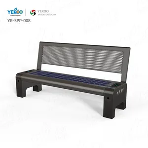 Outdoor Cell Phone Wireless Charging Smart Bench Solar Seat For Park