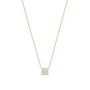 LOZRUNVE Silver 925 Rose Gold Plated Pave Diamond Halo Clover Pendant Necklace Women