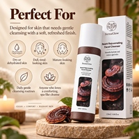 Nettoyant Visage Purifiant au Ganoderma Fermenté pour le Contrôle du Sébum, Nettoyage en Profondeur, Réduction des Pores Obstrués et Purification du Visage au Reishi