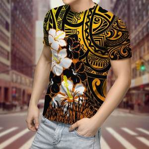 T-shirt imprimé 3D pour hommes, motif de <span class=keywords><strong>tortue</strong></span> polynésienne et fleurs, Streetwear Harajuku, vente en gros - Product Image 4