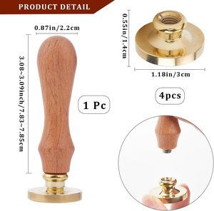 Perles de cire en laiton avec manche en bois pour sceau de cire personnalisé avec votre propre logo - Product Image 5