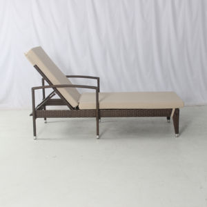 Muebles de Exterior, <span class=keywords><strong>Tumbona</strong></span> de Ratán Sintético Color Marrón Playa para Piscina, <span class=keywords><strong>Tumbona</strong></span> de Mimbre con Cojín - Product Image 2