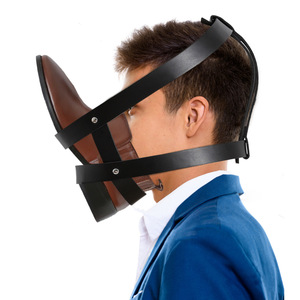 Juguetes sexuales rizados, zapatos de engranaje de cabeza de cuero, cinturón portátil, tapón de boca, fetiche de pie, juguete, máscara de engranaje de Bondage para hombres <span class=keywords><strong>Gay</strong></span> - Product Image 5