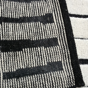 Tapis en laine blanche moderne géométrique noué à la main - Product Image 5