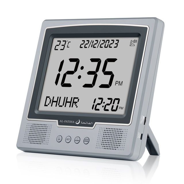 Al-fatiha Digital Azan Clock FAJ-116 with City Code - Islamic Prayer Alarm Clock with 5 Daily Prayers, Auto Azan Function