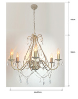 Luminaires suspendus rustiques français pour cuisine, chambre à coucher, hôtel, éclairage Led en cristal