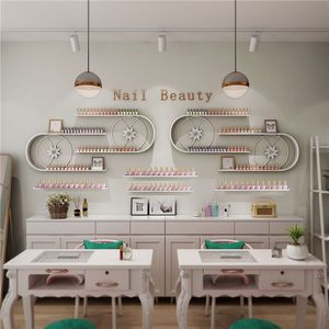 Présentoir à vernis à ongles or, blanc et noir, en métal, mobilier commercial mural, écologique et pratique pour centres commerciaux et supermarchés - Product Image 4