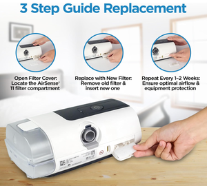 Films filtrants à air jetable compatibles avec la machine CPAP Resmed <span class=keywords><strong>Airsense</strong></span> <span class=keywords><strong>11</strong></span>, feuille de filtre de remplacement - Product Image 6