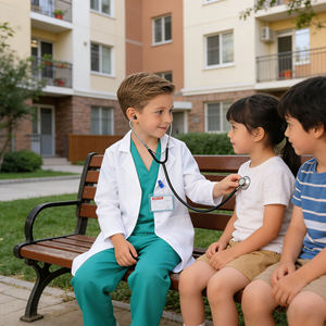 Ensemble de déguisement d'agent de la sécurité, tenue d'infirmière avec accessoires, costume de Noël pour garçons et filles - Product Image 6