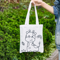 Sac fourre-tout en toile de coton réutilisable écologique Mini sac à provisions Graffiti bricolage avec impression de logo personnalisé pour les fêtes d'enfants Goodies