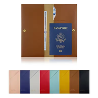 Nouvelle Pochette de Voyage Solide en Cuir PU pour Documents, Étui Passeport, Porte-Billets, Porte-Cartes d'Identité/Crédit Professionnels
