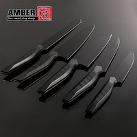 Couteau de cuisine professionnel en acier inoxydable à haute teneur en carbone 440C revêtu de nitrate de titane noir