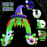 Ourwarm personnalisé Halloween sorcière arc extérieur Halloween fête décoration gonflable accessoire avec boîte emballé sacs de rangement