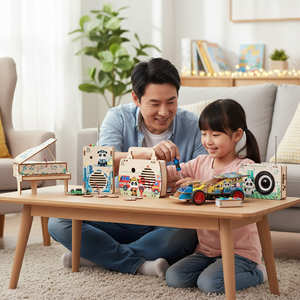 Kit de Robot de Madera 5 en 1 para Instituciones Educativas, Equipo de Enseñanza de Ciencias Escolares para Proyectos STEM - Product Image 1