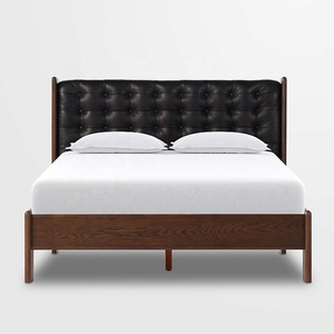 <span class=keywords><strong>Letto</strong></span> Moderno di Lusso in Pelle Trapuntata con Struttura in Legno Massello e <span class=keywords><strong>Testiera</strong></span> a Ala per Progetti di Ville e Hotel - Produttore OEM/ODM - Product Image 3