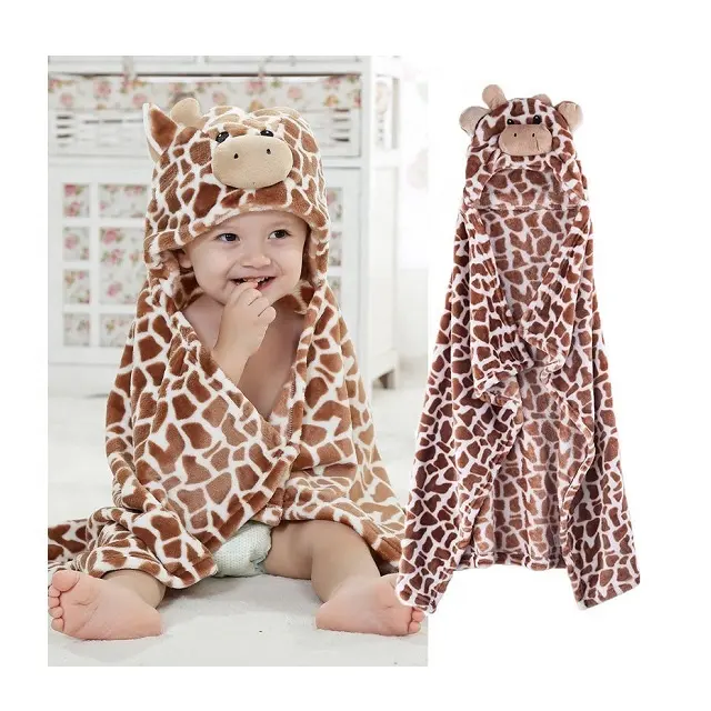 Giraffe En Vele Andere Dier Gezicht Hooded Mooie Baby En Kinderen Handdoeken Op Verkoop