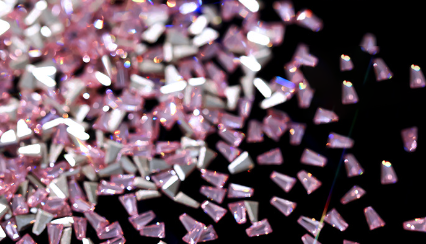 Crystal pink trapezium--1*2*3mm