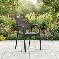 Chaise de jardin empilable en plastique et métal pour extérieur, cour et restaurant