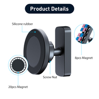 Support magnétique pour téléphone de voiturette de golf avec conception anti-vibration pour un swing stable et l'enregistrement vidéo, compatibilité universelle des smartphones
