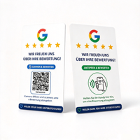 Cartes de commentaires Google NFC en PVC allemand CR80 avec code QR pour les commentaires Google et les retours clients des entreprises
