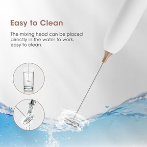 Electric Wood Milk Frother Coffee Tea Tools Eco-Friendly Classic Design Mini Portable <b>Battery</b> <b>Operated</b> Cream Whipping Handheld - Product Image 4