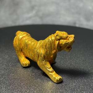 تمثال النمر الذهبي الصيني المصنوع يدويًا الأكثر مبيعًا، رمز حماية للمنزل، هدية ثقافية لديكور المكتب - Product Image 3