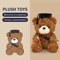 Vente en gros de jouets en peluche personnalisés de haute qualité, ours en peluche doux et écologiques pour la remise des diplômes