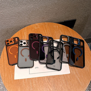 Étui de luxe pour téléphone portable avec support d'objectif, bords antidérapants et aimants, pour iPhone 18 17 Pro Max Air 16 15 14, coque arrière rigide transparente - Product Image 2