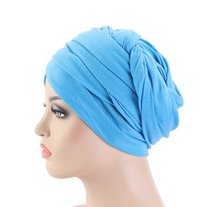 Soild Color Ladies African Head Wraps <span class=keywords><strong>India</strong></span> Hat Hijabs Turbantes para mujeres - Product Image 5