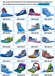 Công viên thủy sản vui vẻ thương mại PVC Inflatable nhà bị trả lại khô và trượt nước Kid Đảng trò chơi trượt nước Inflatable Dubai trường hợp - Product Image 4