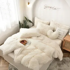 Cheap pv Faux Fur with Mink Heavy Super Warm Skin Friendly Comforter Bedding Sets