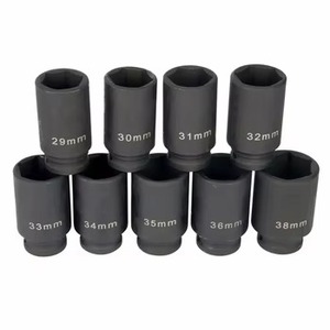 Juego de Llaves de Impacto Profundas de 6 Puntas, Métrico, de 1/2\", 9 Piezas, para Extracción o Instalación de Tuercas de Cubo de Eje, 29-38 mm - Product Image 3