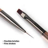 Vente en gros de vernis à ongles de salon professionnel Stylo à double tête Outil de manucure 2 en 1 avec brosse en nylon Pinceau à poudre pour ongles en gros