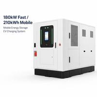 Station d'alimentation mobile portable avec batterie de stockage 210 kWh et chargeur rapide DC 180 kW pour véhicules électriques CCS1 CCS2 GBT CHAdeMO