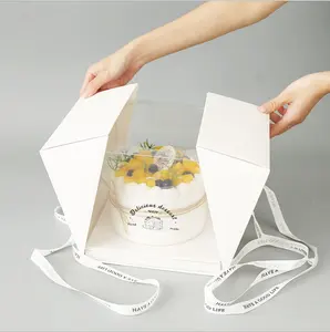 Özel yılbaşı düğün kek Pop kutuları toplu toptan satış kek kutusu ile pencere şeffaf şeffaf kupa kek kutusu