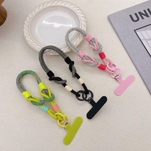 Bracelet de poignet de luxe pour téléphone, accessoires de luxe pour téléphone portable avec patch, cordons porte-clés, bracelet coloré, bijou de téléphone, cordelette porte-clés - Product Image 2