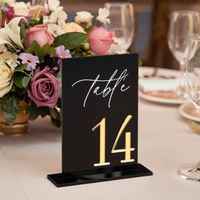 Nouvelle Arrivée Nombres de Table Modernes en Acrylique Panneaux Marques-Places d'Hôtel pour Décoration d'Événements de Mariage