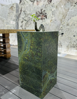Table d'appoint en marbre vert Victoria du Brésil 100% naturel pour appartement, villa, hôtel, salon, chambre à coucher