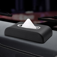 Porte-mouchoirs universel pour voiture en cuir PU, boîte à mouchoirs fine pour la décoration intérieure du tableau de bord, adapté à BMW, Toyota, VW, Benz, Audi, VW