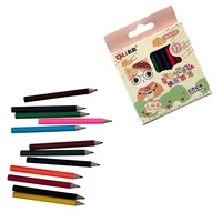 Lot de 12 crayons de couleur courts pour dessin, graffiti, art, cadeau de la Journée des enfants, papeterie fabriquée en Chine