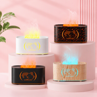Mini humidificateur ultrasonique USB 160 ml, effet flamme volcanique, brume fraîche, lumière LED colorée, diffuseur d'huiles essentielles portable pour bureau