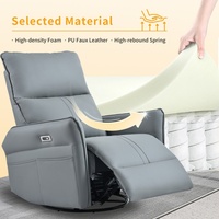 Fauteuil inclinable électrique à positionnement infini avec port USB, rembourré et pivotant, pour salon – Stock USA