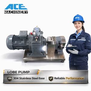 Pompe à miel haute viscosité, qualité alimentaire SS316L, pompe rotative à lobes, pompe à déplacement positif pour le transfert de bière, de chocolat et d'huile - Product Image 2
