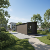 Casa Pequeña Moderna de Lujo: Estructura de Acero con Revestimiento de Madera Premium |   Casa de Huéspedes Prefabricada para Jardín y Estudio Modular