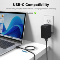 NOUVEAU Chargeur portable USB-C 65W pour ordinateur portable, adaptateur secteur Type-C pour Microsoft Surface Pro, Lenovo, Asus, HP, DELL